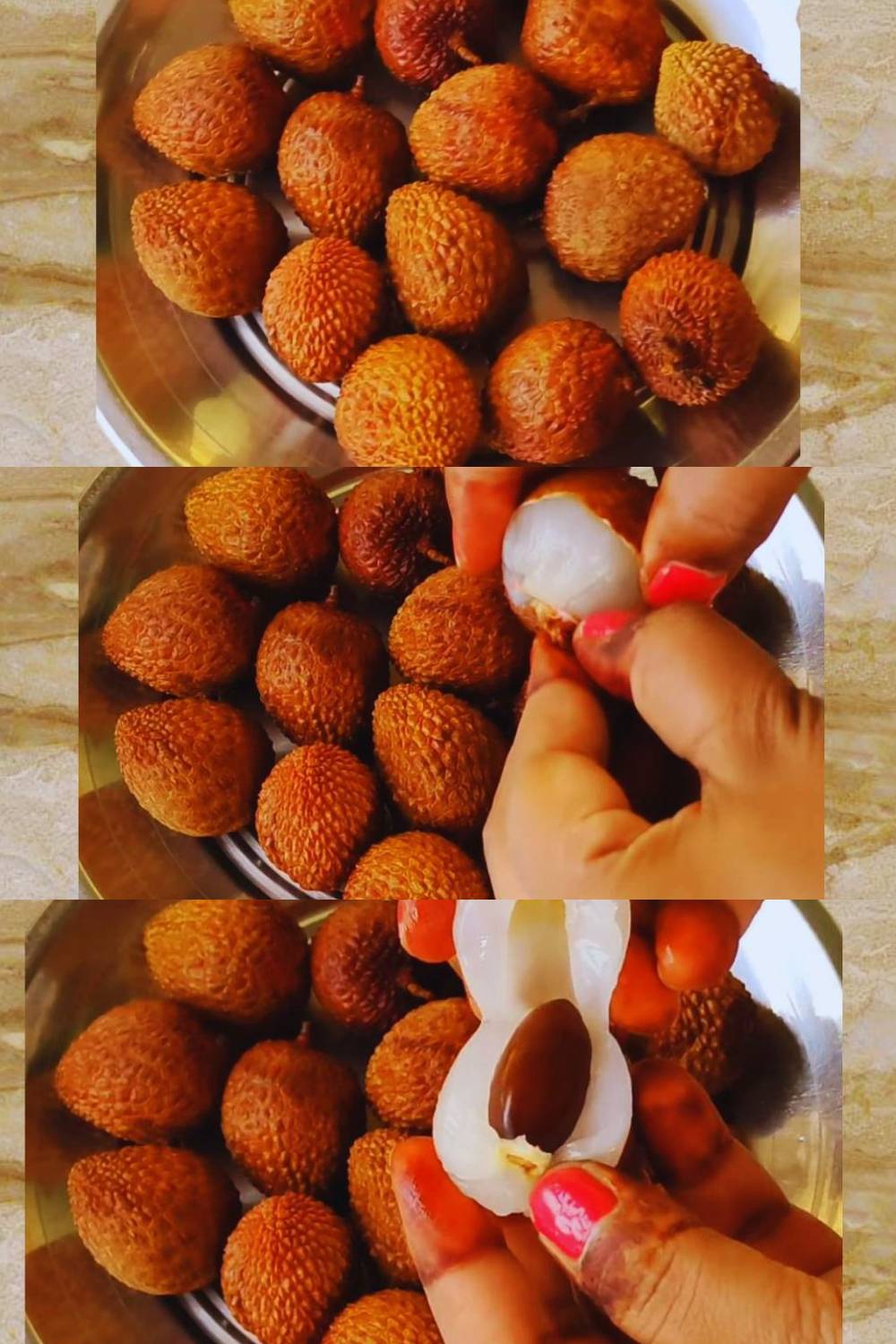 Peeling and deseeding litchi