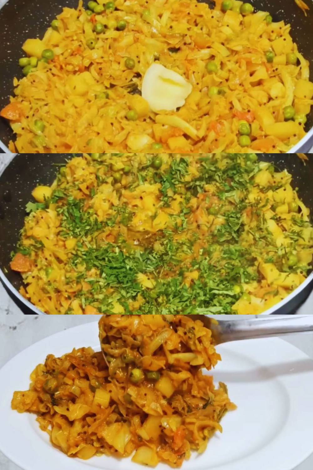 Adding ghee and coriander leaves 