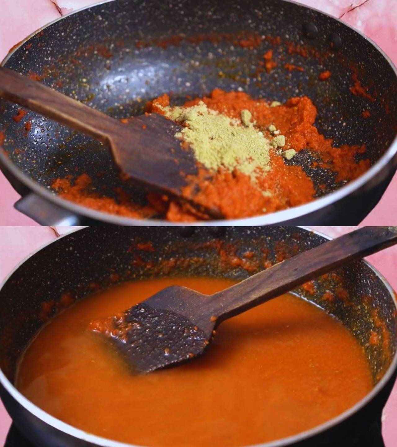 Adding ginger and fennel powder and water