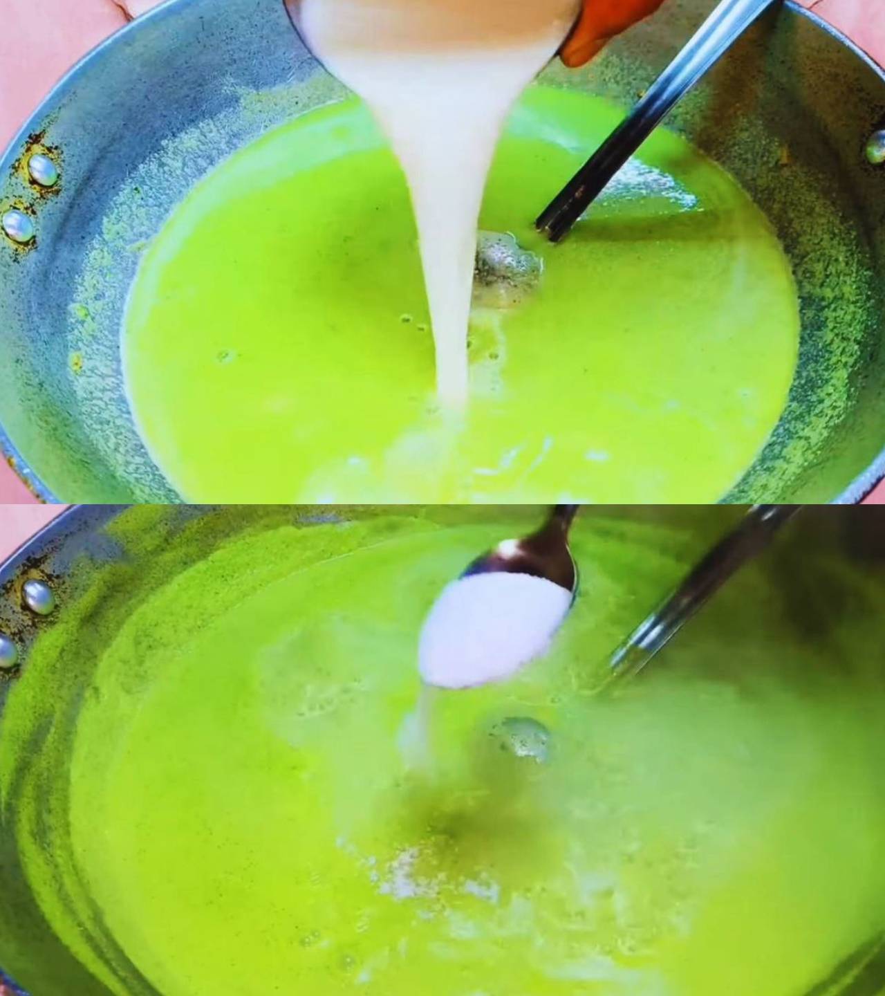 Broccoli soup recipe step 6 Adding milk and salt
