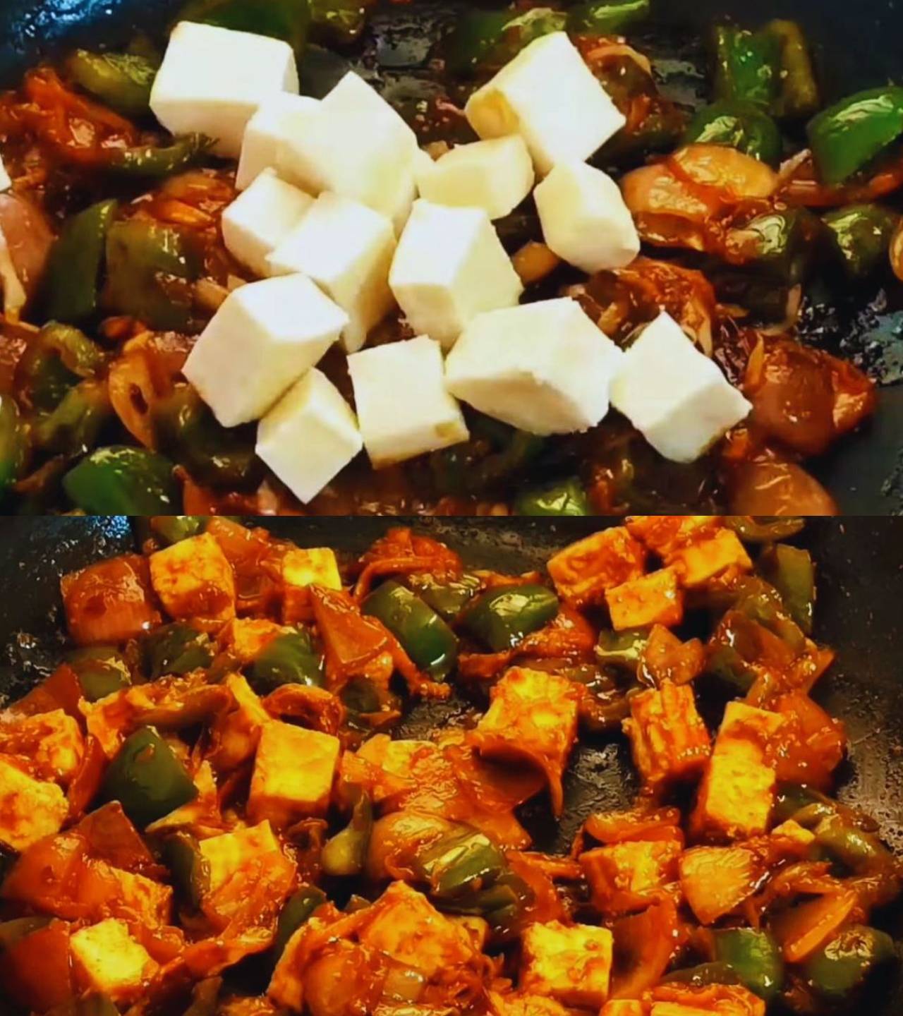 Adding paneer
