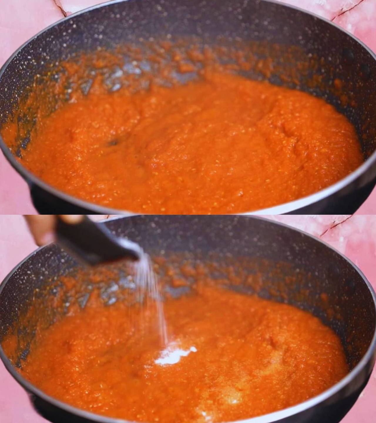 Adding tomato puree and salt 