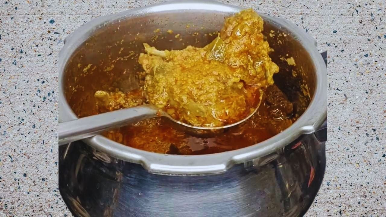 Coconut mutton recipe step 8 Check doneness