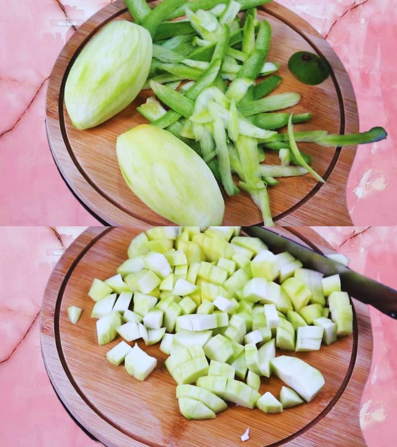 Cutting raw mango