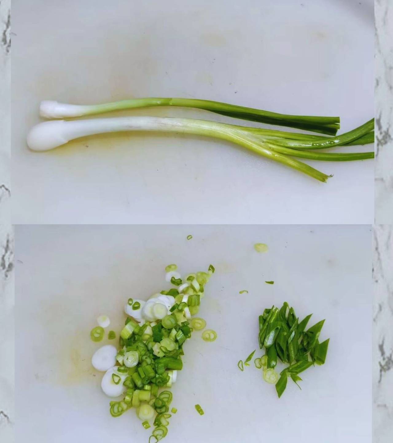 Cutting spring onions 