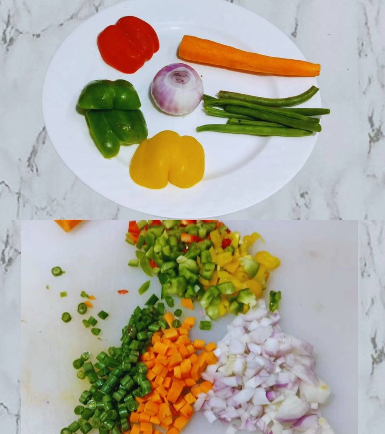 Cutting veggies
