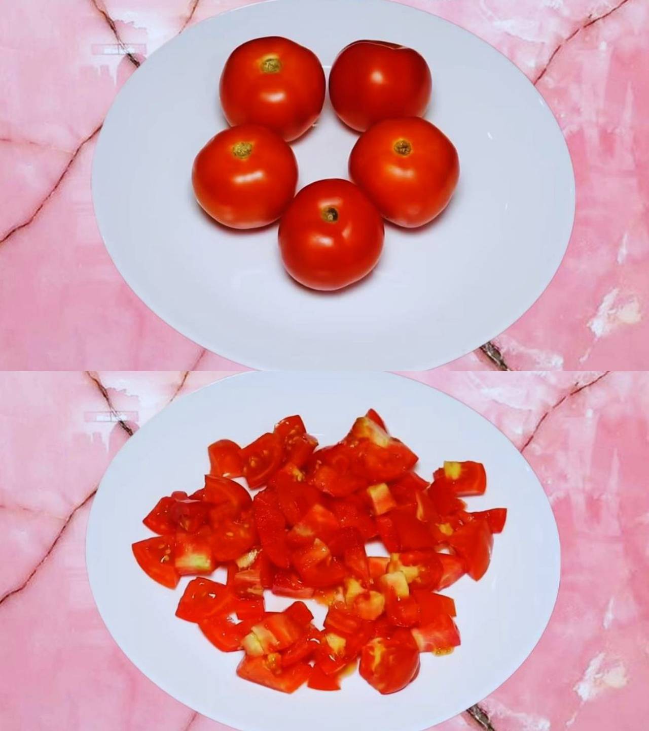 Tamatar paratha recipe step 1 Diced tomatoes