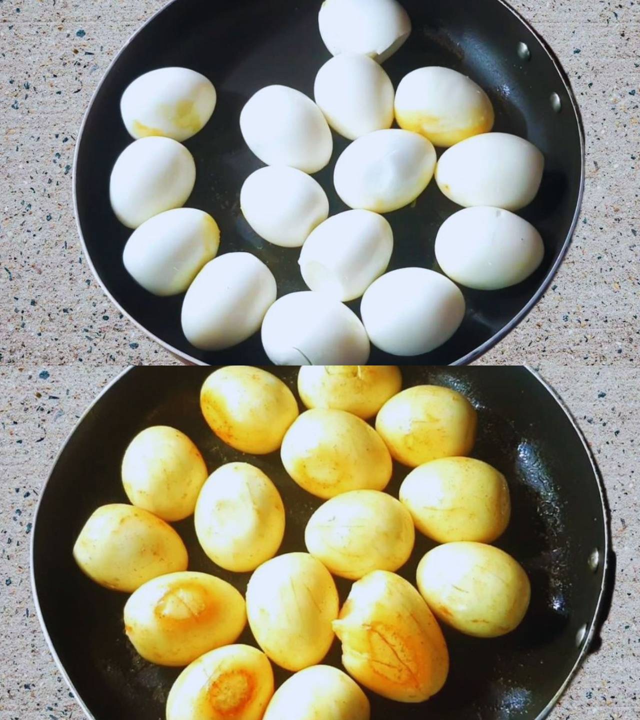 Frying eggs