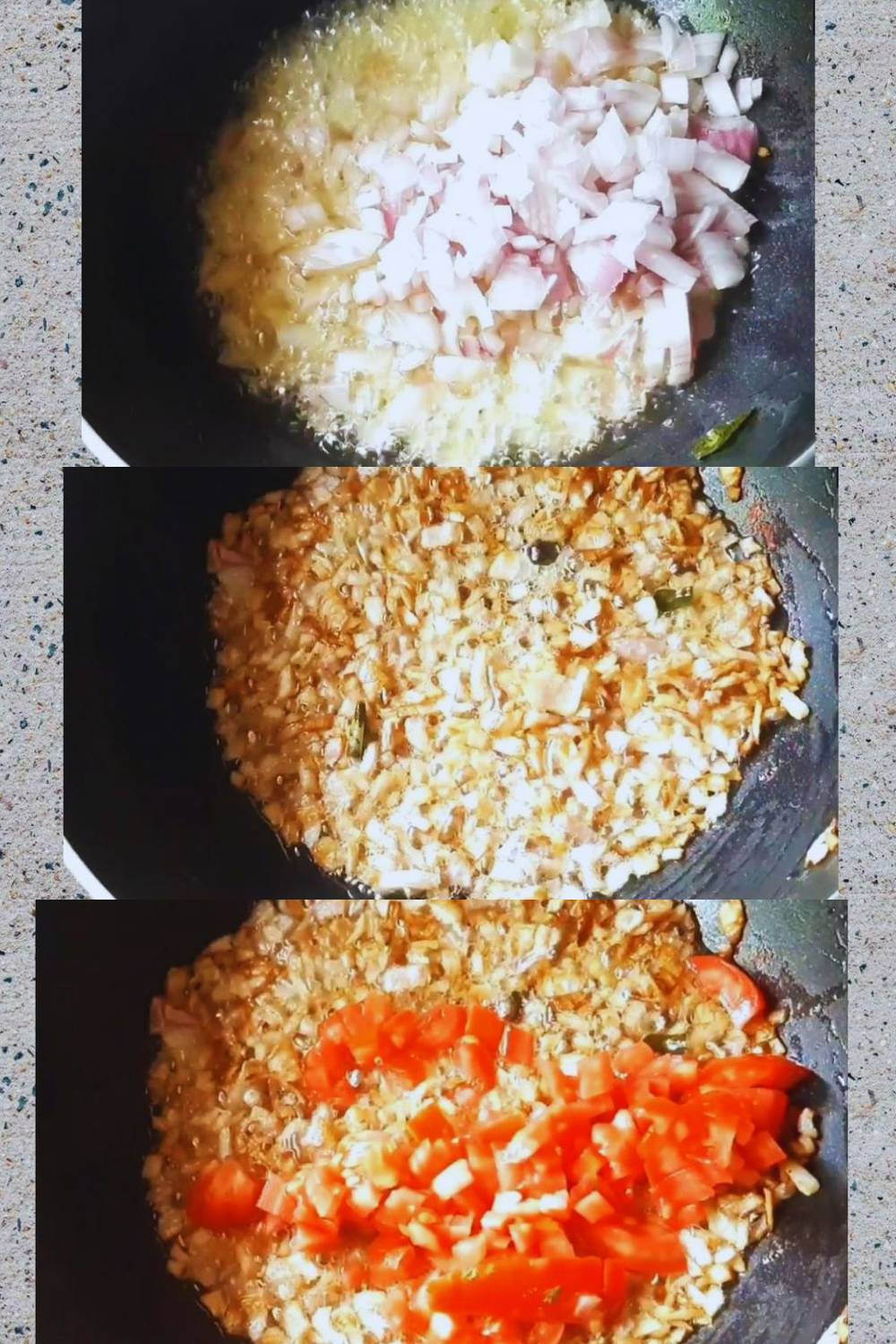Frying onions and tomatoes 