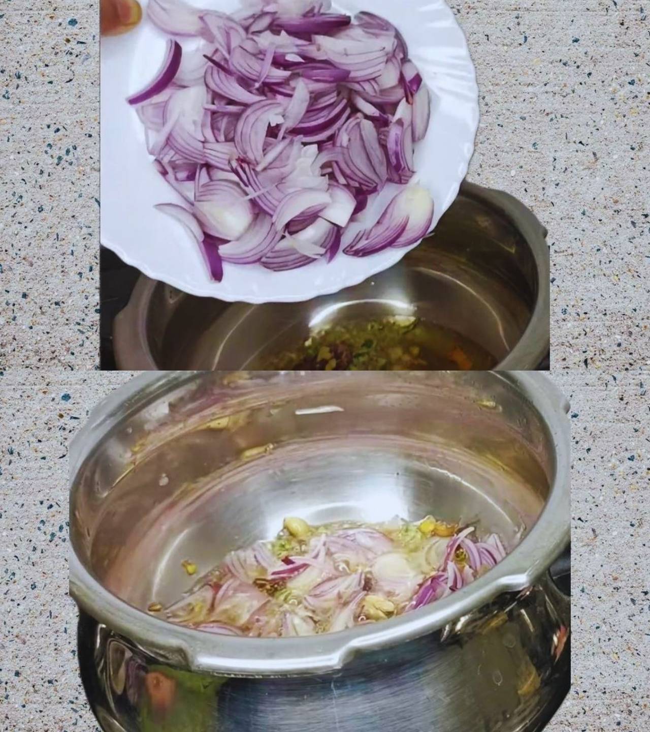 Frying onions
