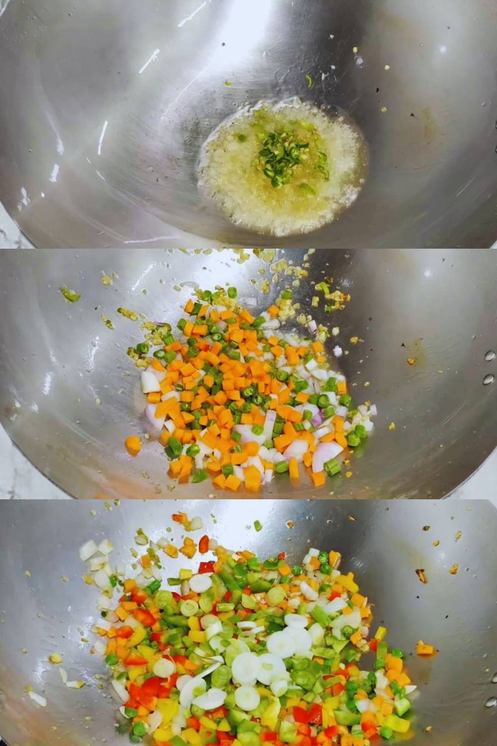 Frying veggies 