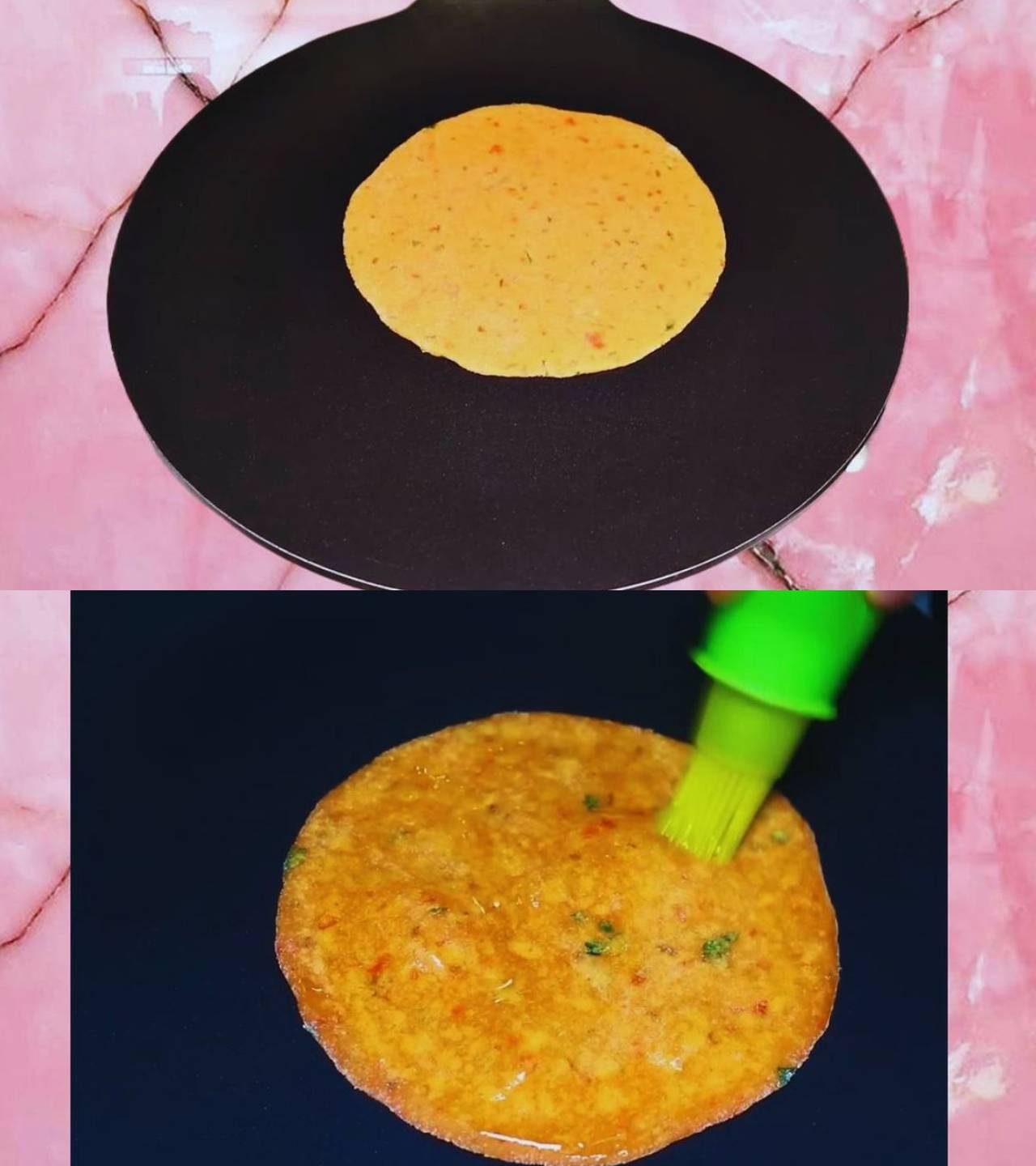 Tamatar paratha recipe step 6 Greasing tamatar paratha with ghee