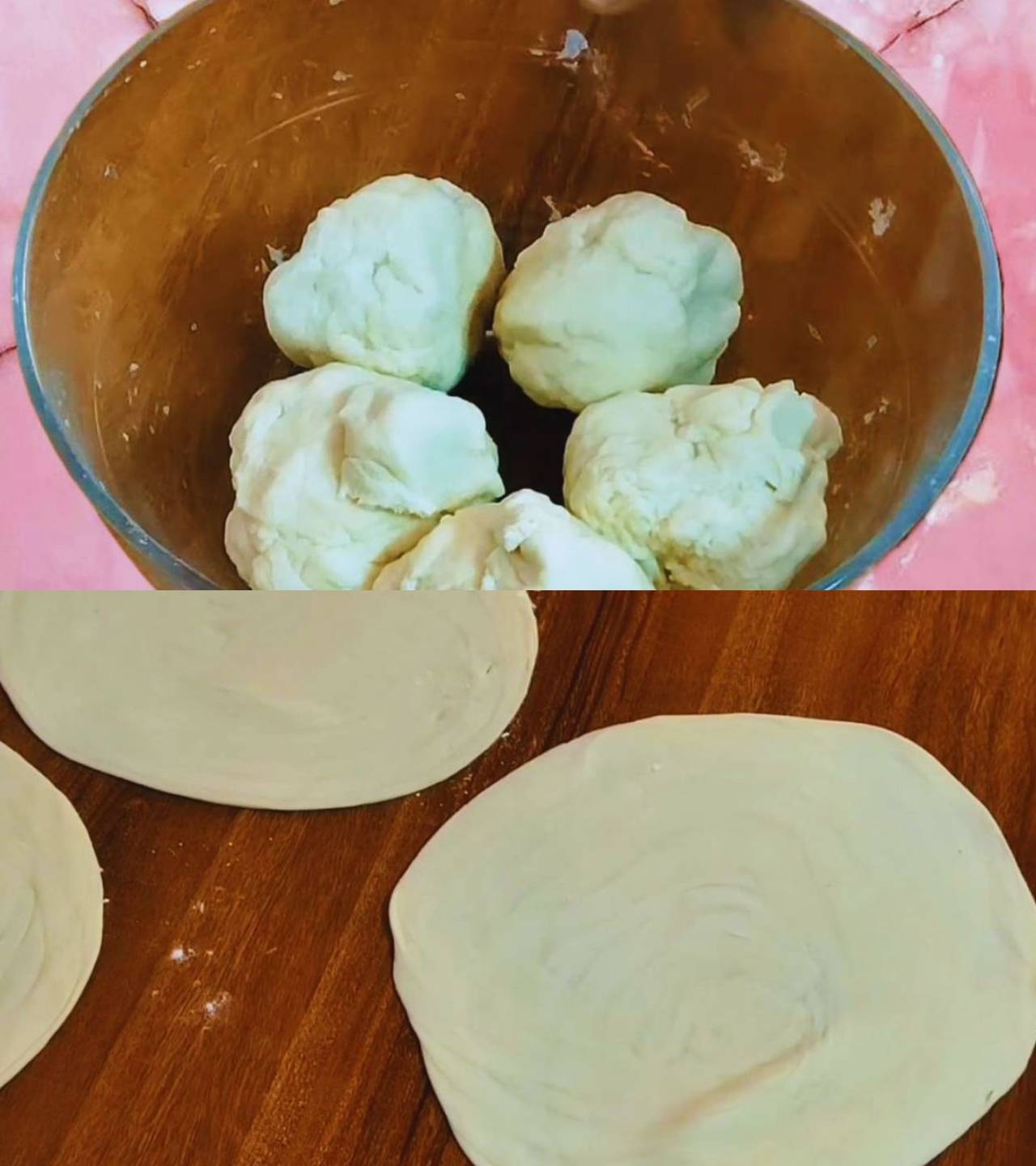 Rolling paratha