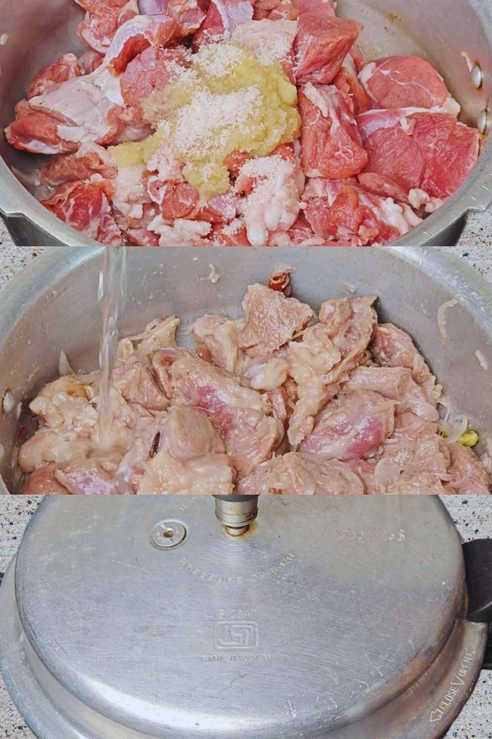 Adding and cooking mutton