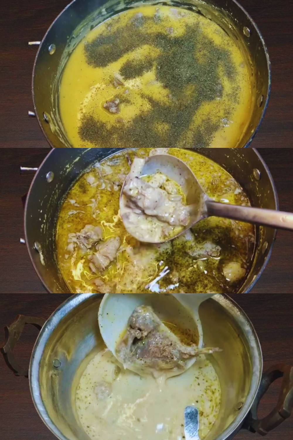 Adding dry mint leaves 