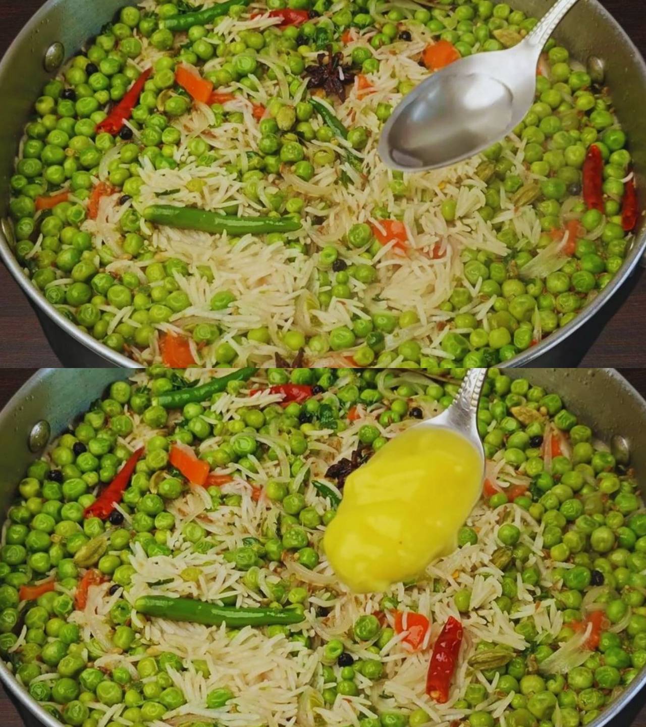 Adding kewra water and ghee