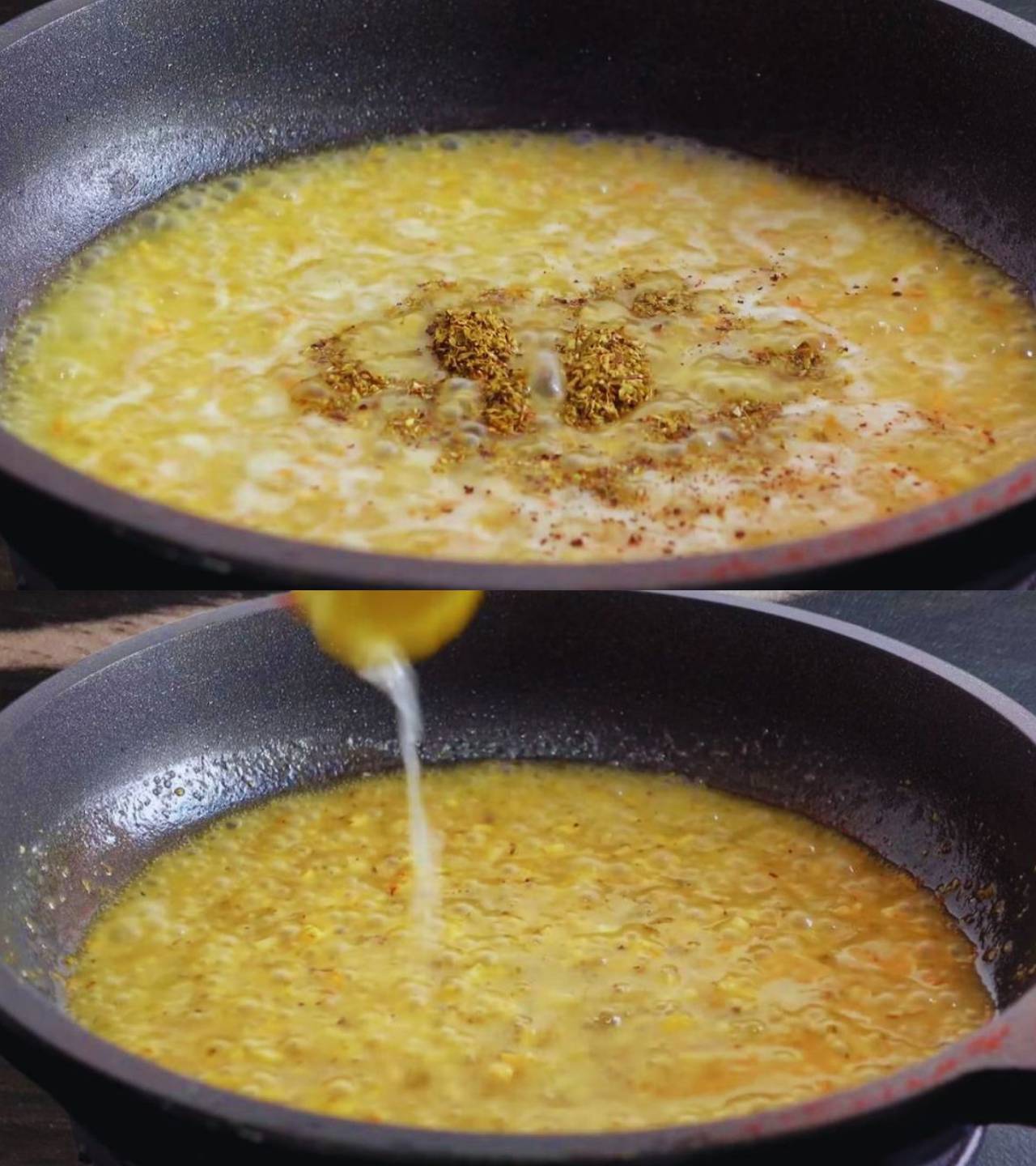 Adding oregano, lemon juice, salt and black pepper 