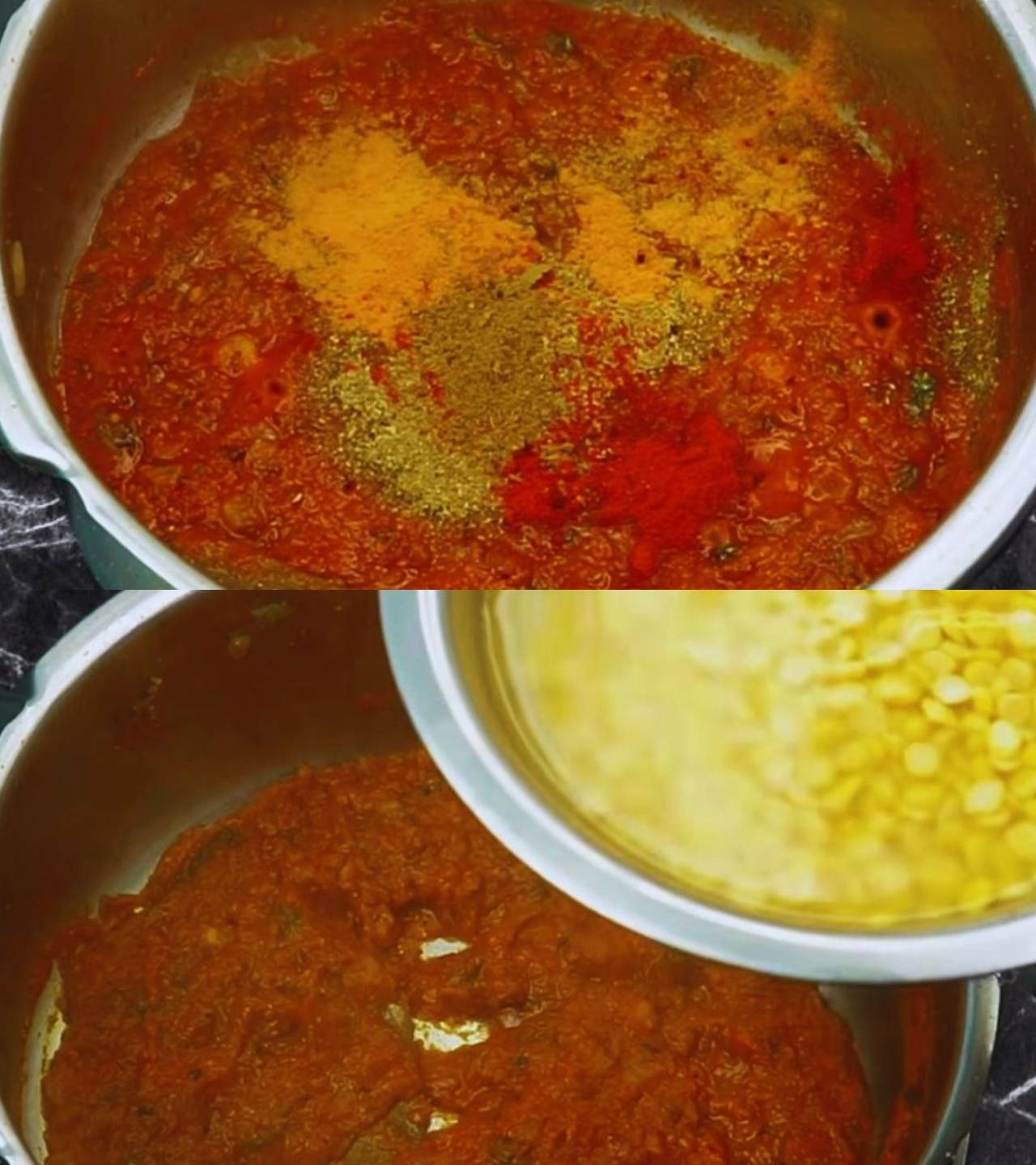 Turai chana dal recipe step 5 Adding powdered spices and chana dal
