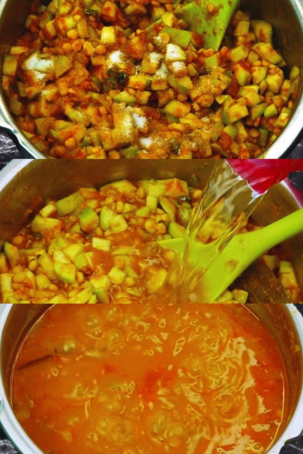 Turai chana dal recipe step 7 Adding salt and water