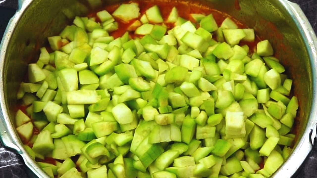 Turai chana dal recipe step 6 Adding turai