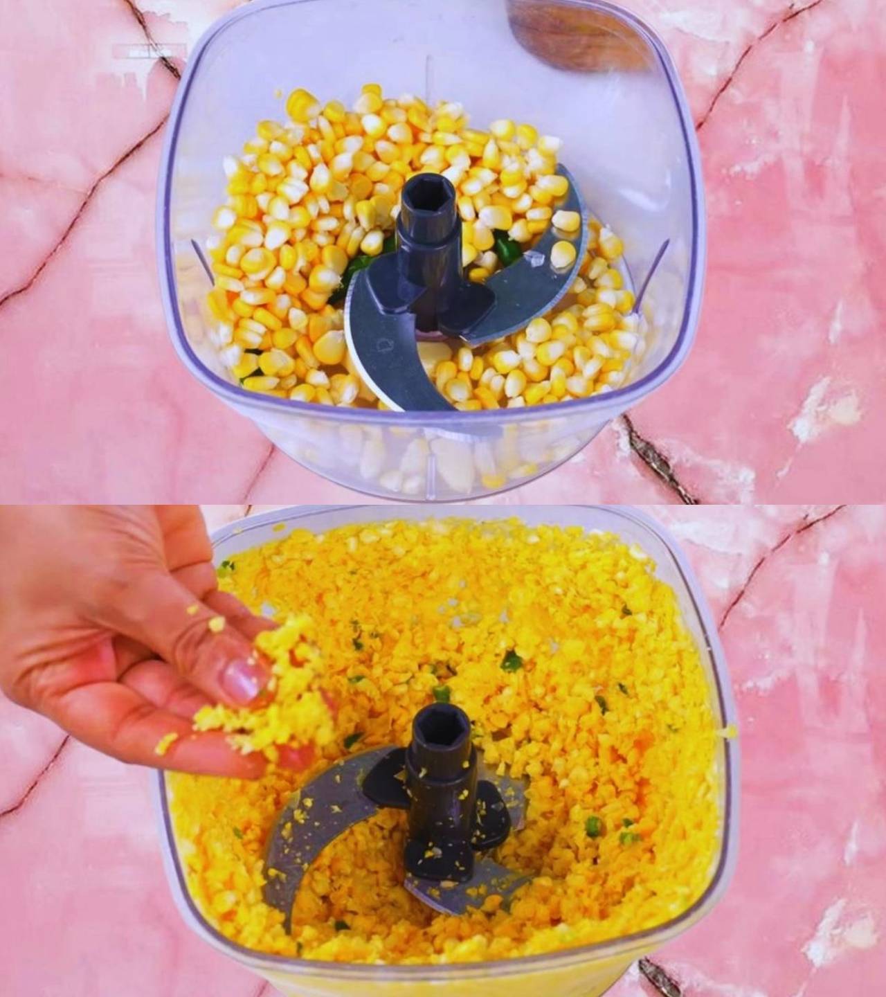 Chopping sweetcorn