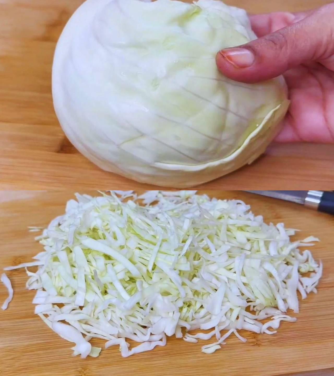 Cabbage vada recipe step 2 Cutting cabbage