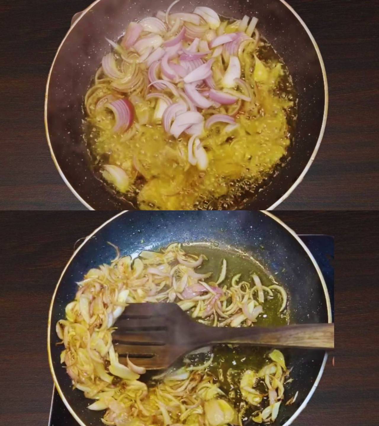 Frying onions 