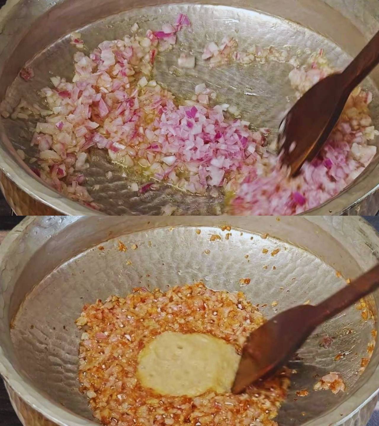 Frying onions and ginger garlic paste 