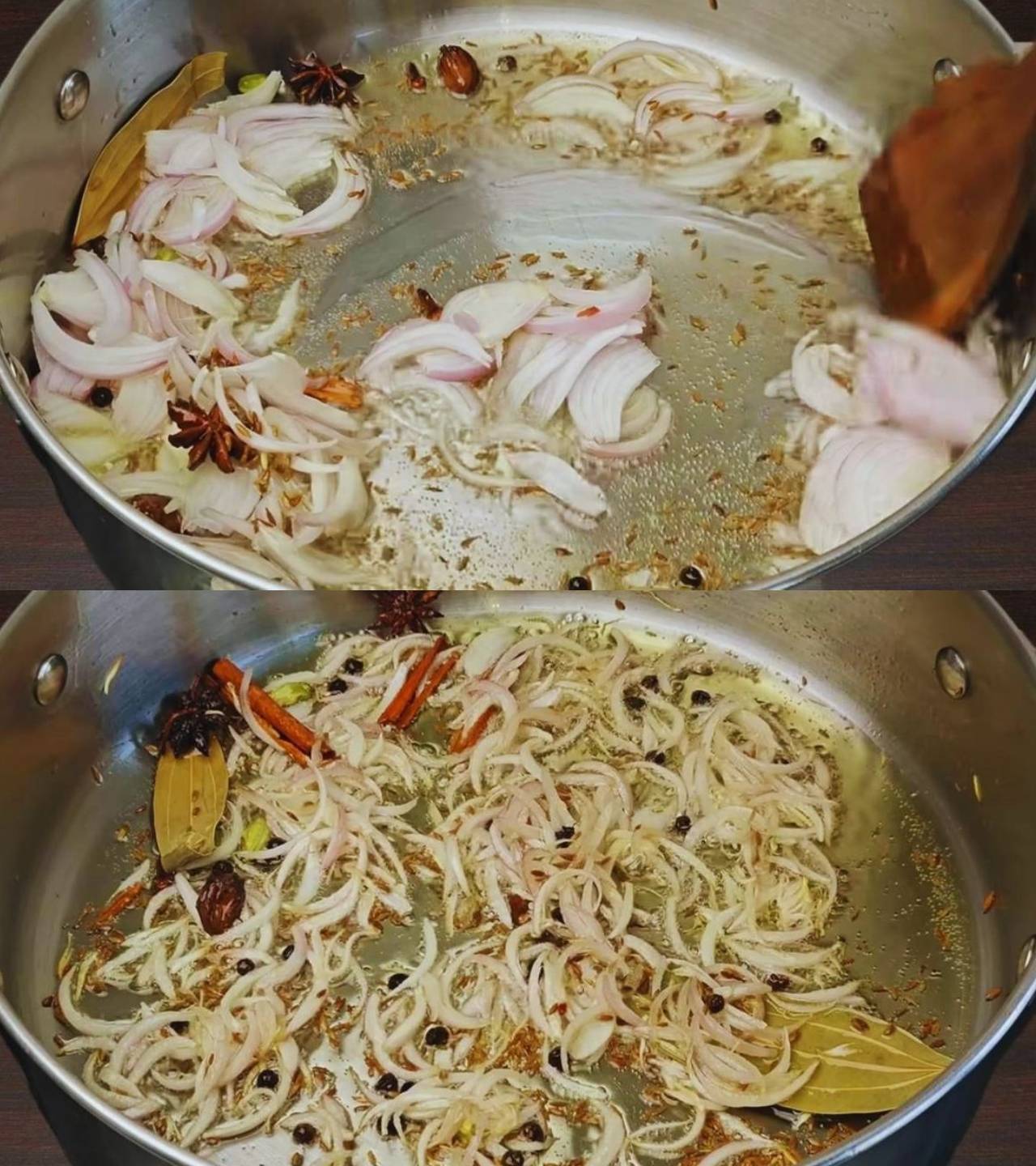 Frying onions 