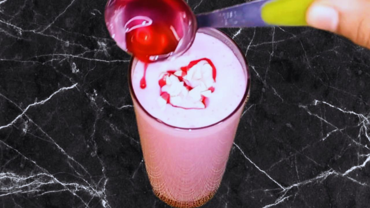 Rose lassi recipe step 3 Garnishing Rose Lassi