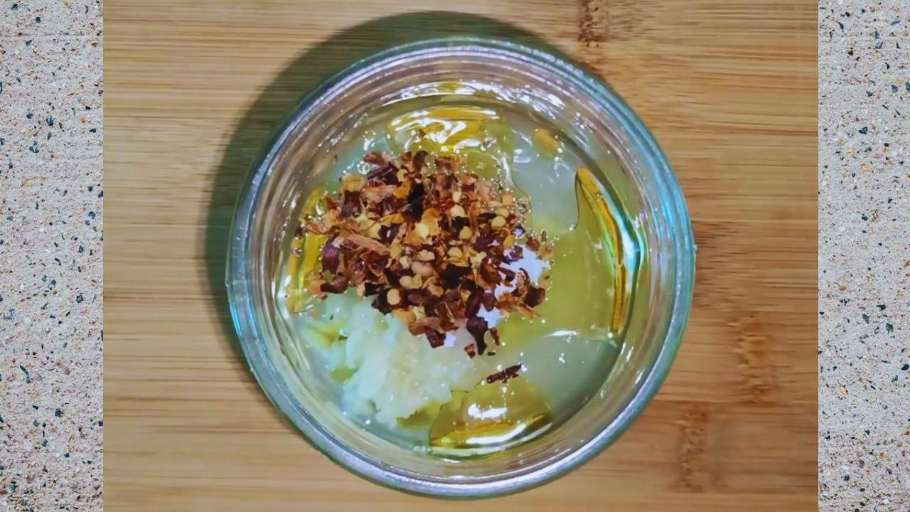 Corn paneer salad recipe step 1 Making the salad dressing