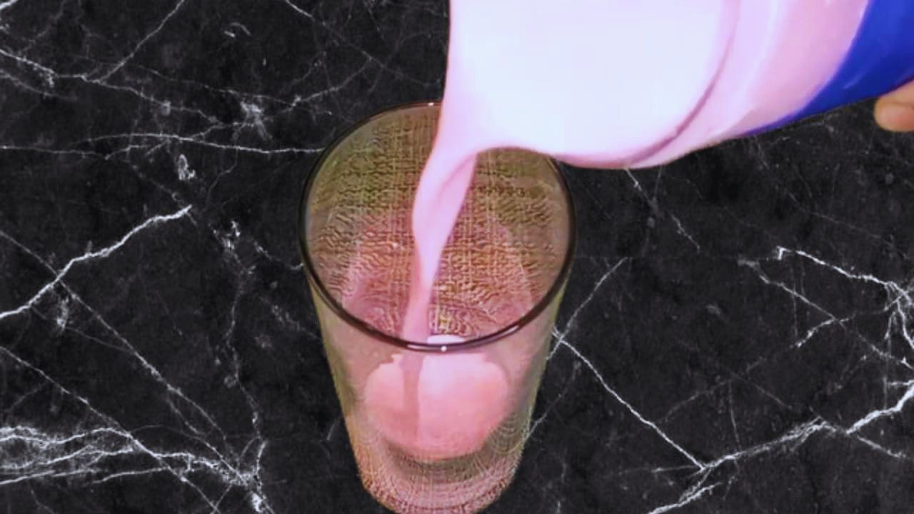 Rose lassi recipe step 2 Pouring Rose Lassi