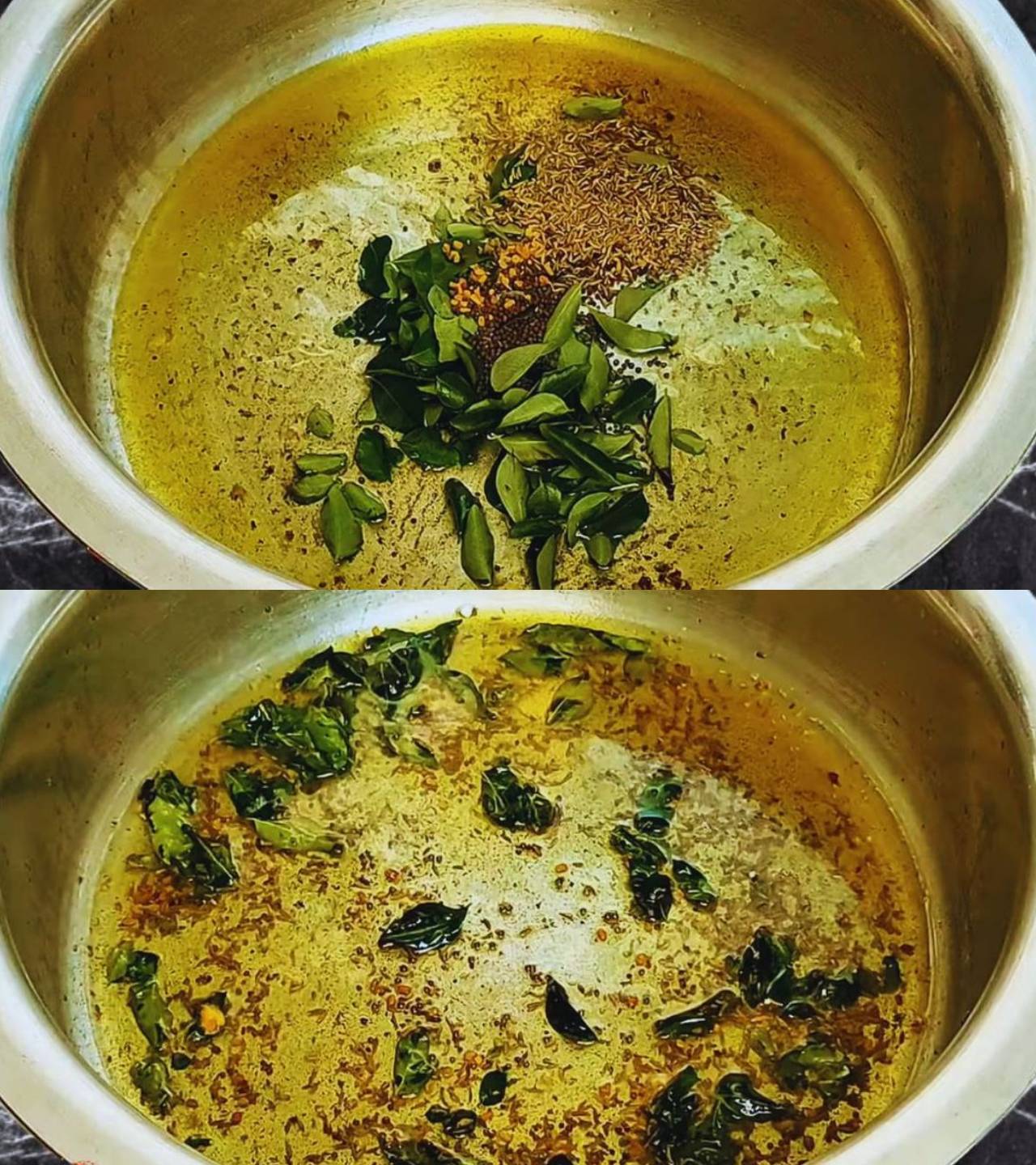 Fish coconut milk curry recipe step 6 Preparing tadka