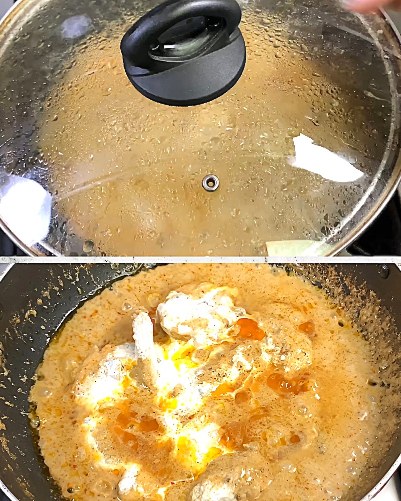 Adding cream 