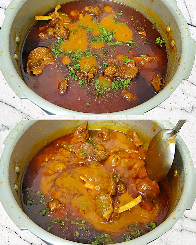 Adding garam masala and coriander 