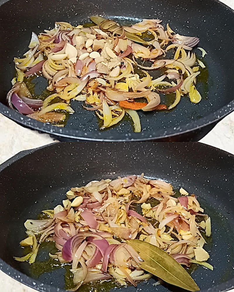 Adding ginger and garlic 