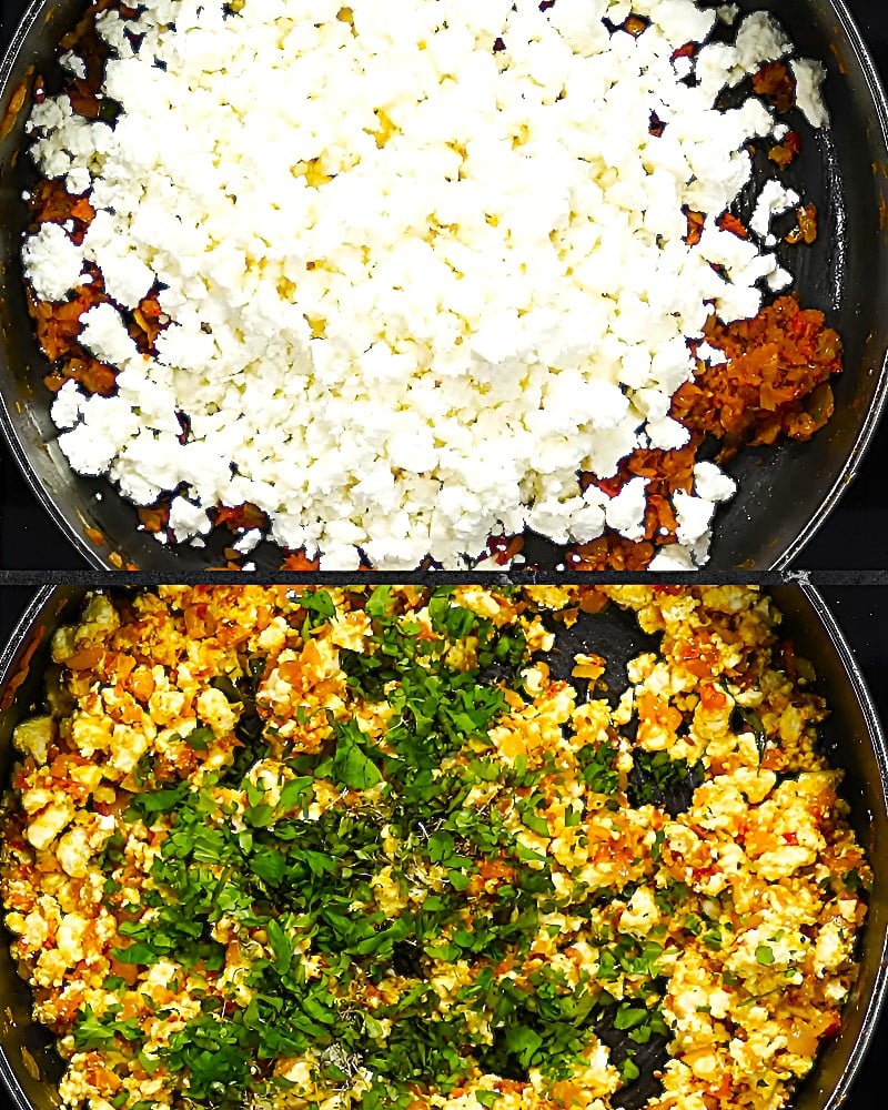 Adding paneer, kasuri methi and coriander 