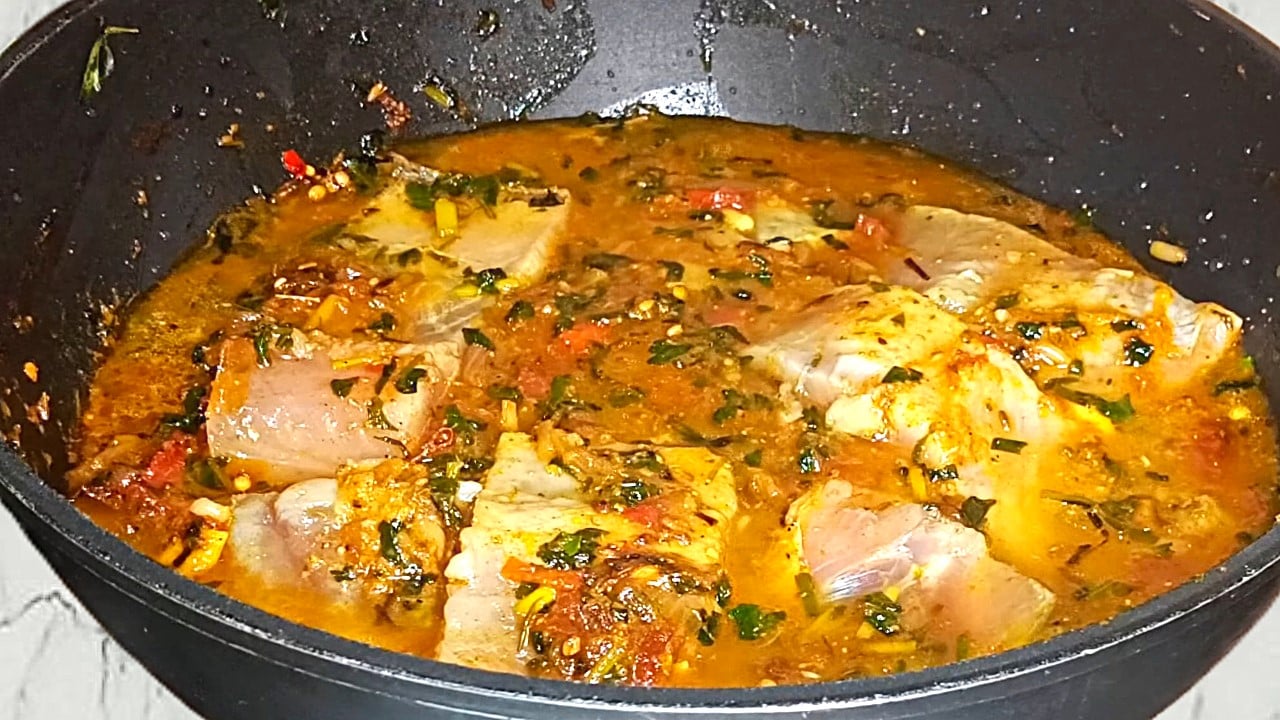 Fish methi curry recipe step 7 Adding water