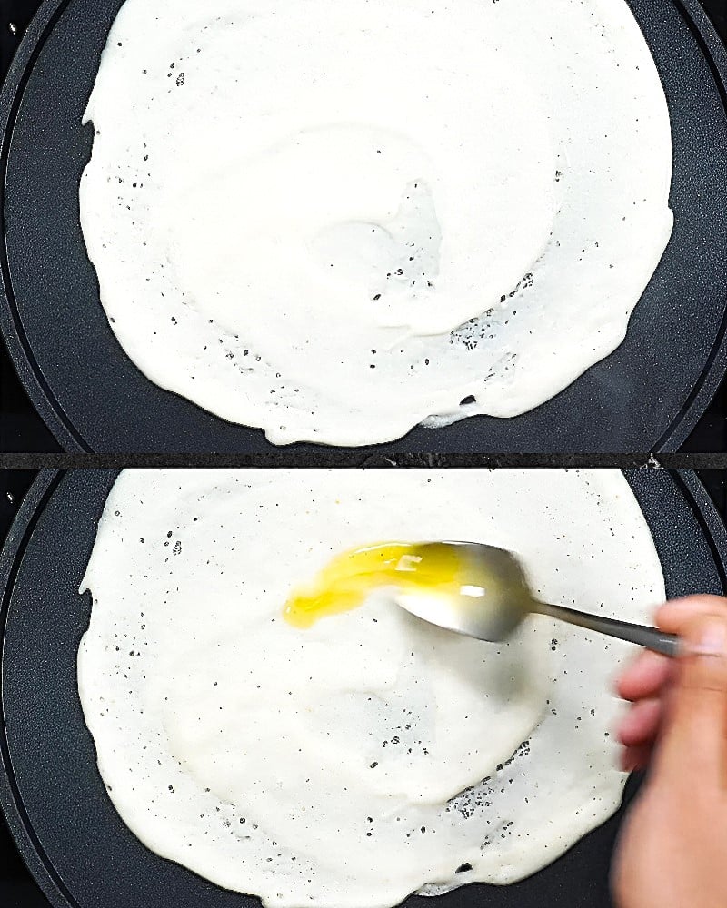 Applying butter 