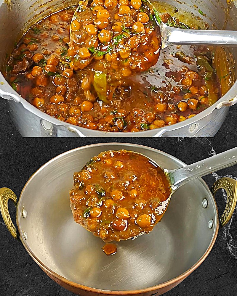 Kala chana curry recipe step 5 Checking doneness