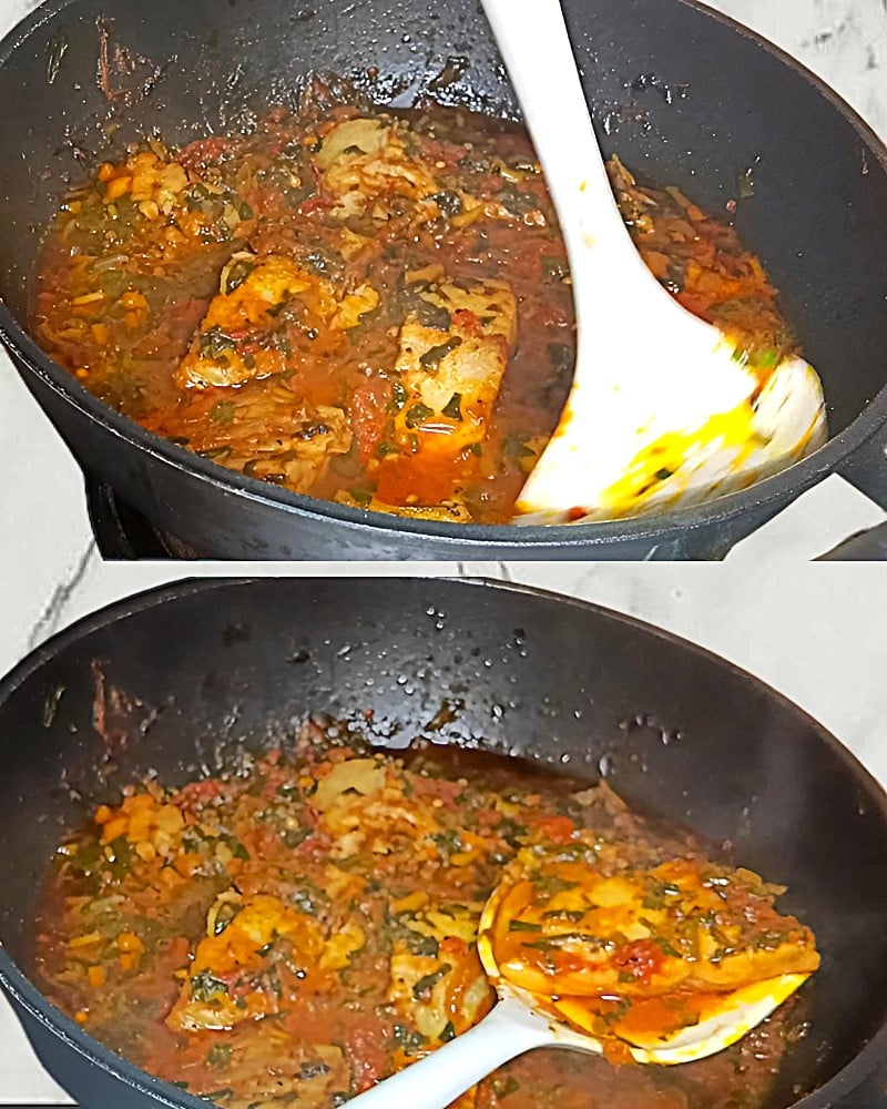 Fish methi curry recipe step 8 Checking doneness