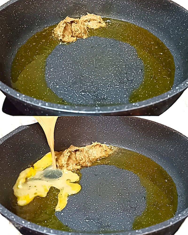 Frying onion masala paste 