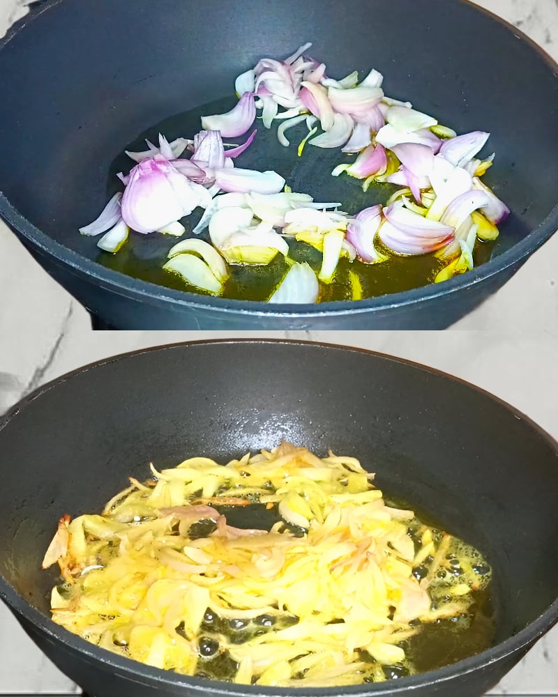 Frying onions 