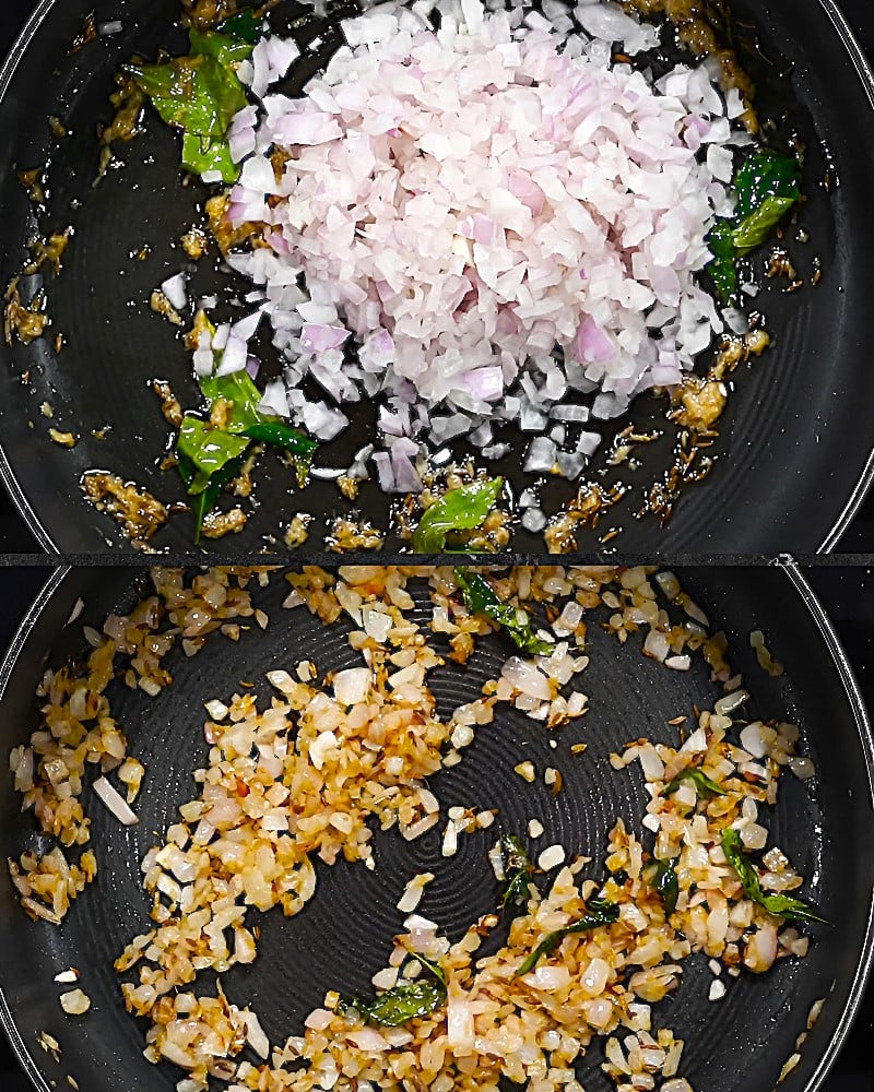 Frying onions 