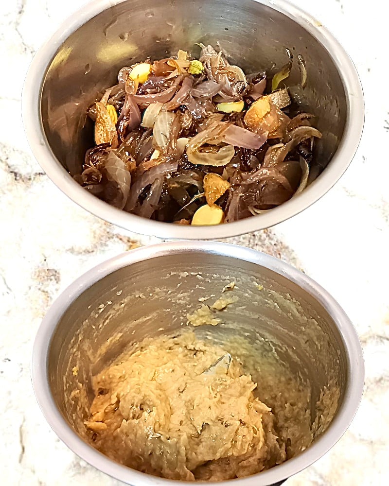 Making onion masala paste 