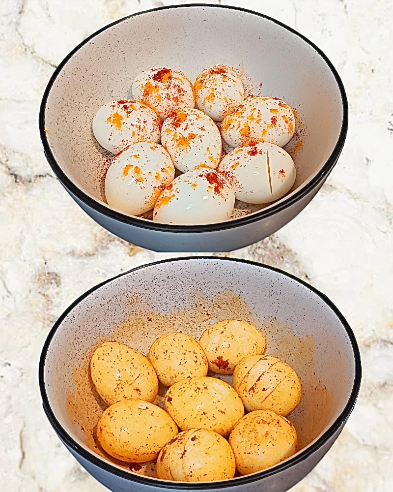 Marinating eggs
