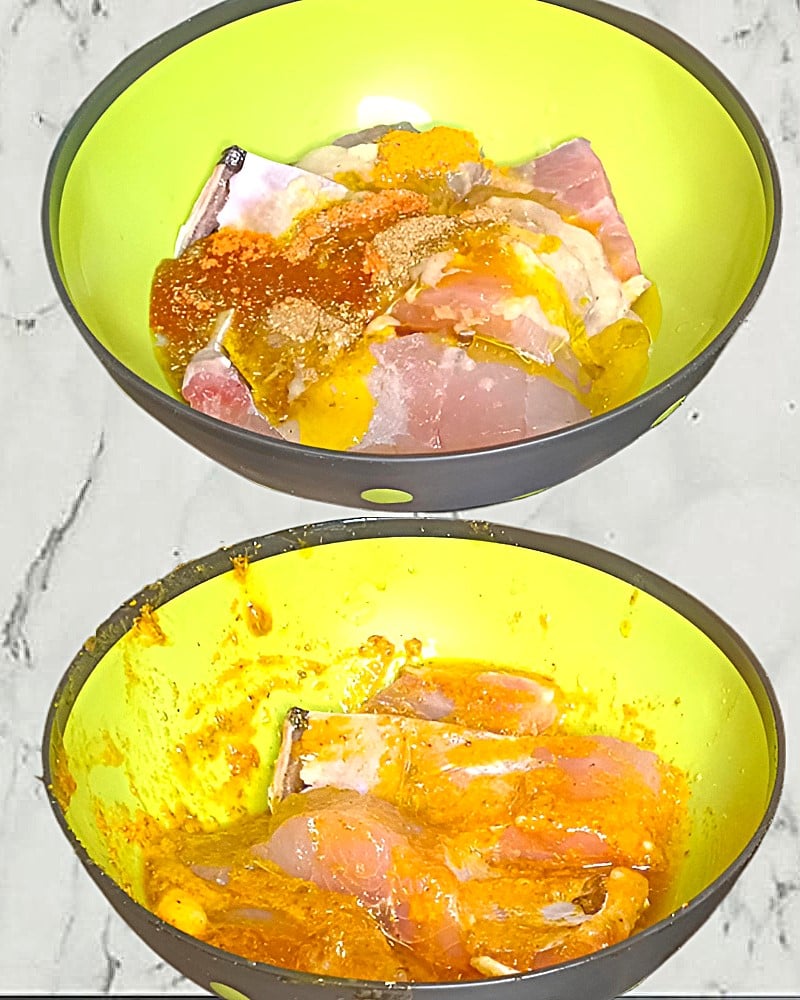 Fish methi curry recipe step 1 Marinating fish