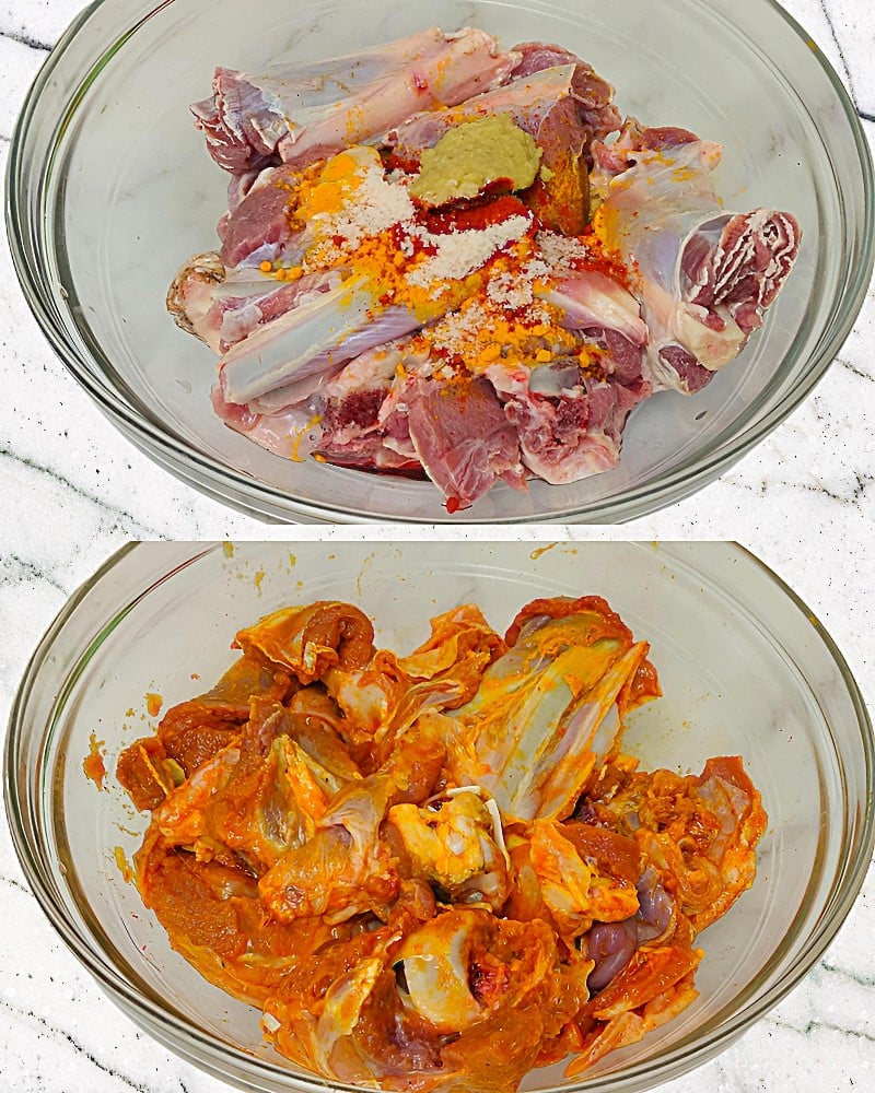 Marinating mutton 