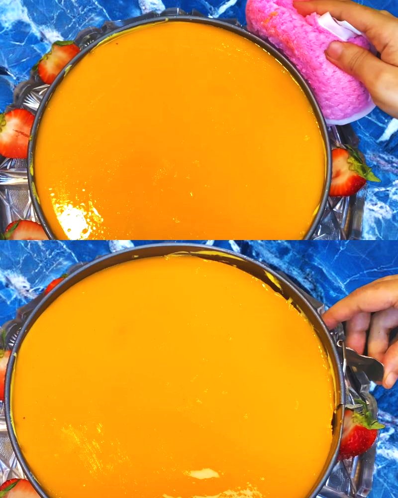 Mango cheesecake recipe step 11 Removing Mango Cheesecake