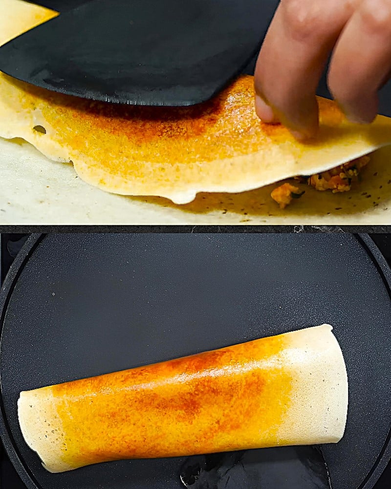 Removing Paneer Dosa 